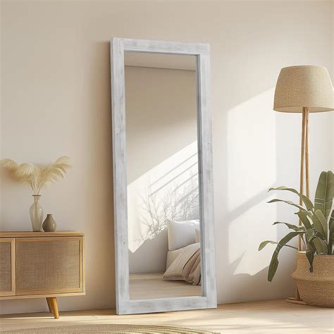 Amazon.com: Rustic Standing Full Length Mirror Wood Frame, 56"X21 ...