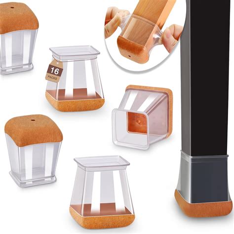 Chair Leg Floor Protectors Square Chair Leg Protectors for Hardwood ...