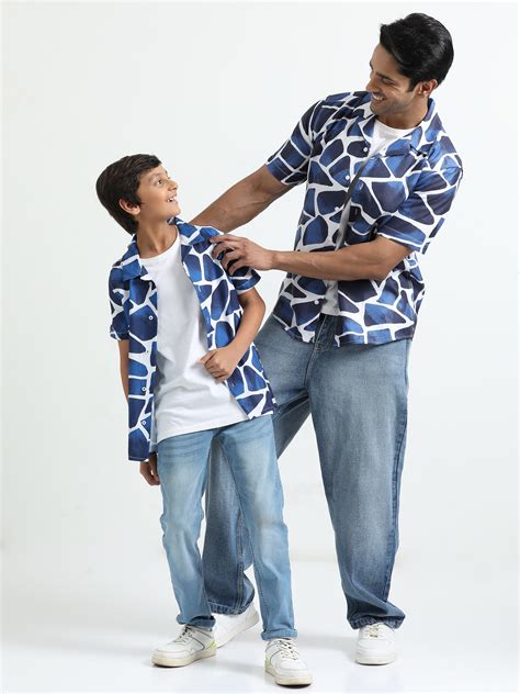 Shop Navy Blue Father and Son Matching Shirts Online