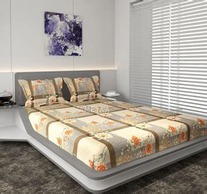 AMEYAA 240 TC Cotton Double Printed Fitted (Elastic) Bedsheet - Buy ...