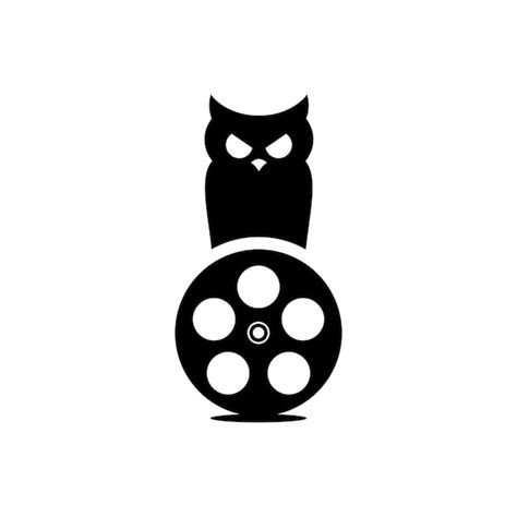 Premium Vector | Vector illustration of owl logo and film reel