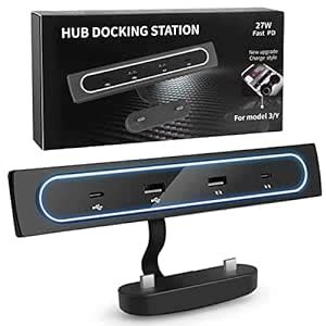 Carrkoopy for 2021 2022 Tesla Model Y 3 Accessories USB LED Hub ...