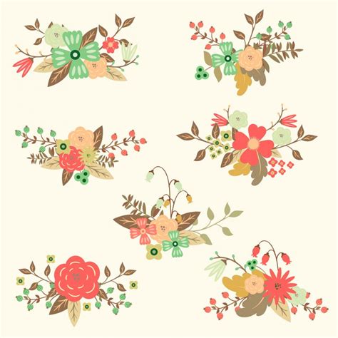 Free vector floral hand drawn set | Free download