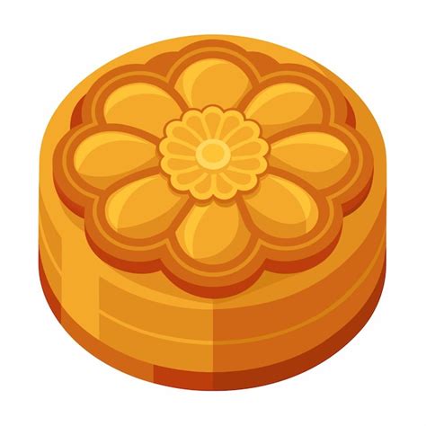 Mooncake in the chinese style with no backdrop | Premium Vector