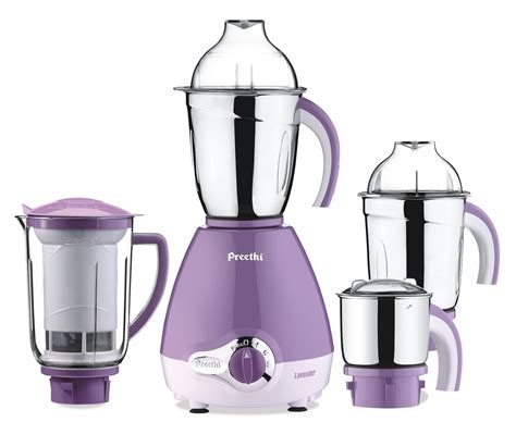 Buy Preethi Lavender Pro 600-Watt Mixer Grinder (White/Purple) Online ...
