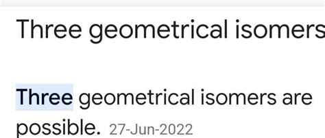 Total number of geometrical isomers possible for any vehicle type ...