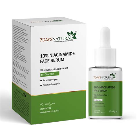 7DAYSNATURAL Pure 10% Niacinamide Serum – Fights Acne, Evens Tone & Re ...