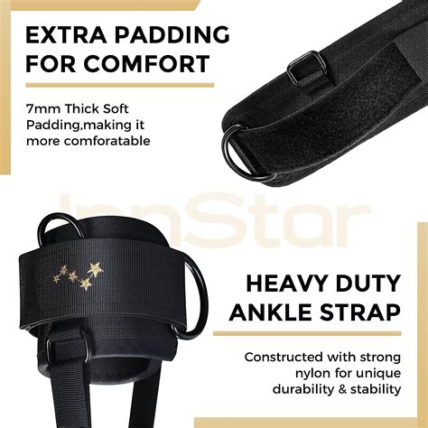 Buy INNSTAR Ankle Straps for Cable Machines, SoftPadded Ankle Cuffs for ...