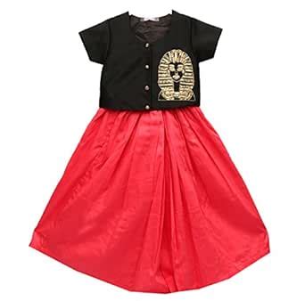 Buy Candy Girls Black Satin Crop Top with Hand Emboidered Zardozi ...