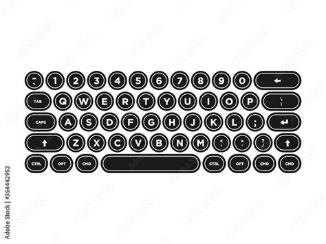 Retro Vintage Computer Keyboard Vector Illustration Stock Vector ...