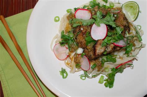 Savory Moments: Hot and sour rhubarb pork and noodles