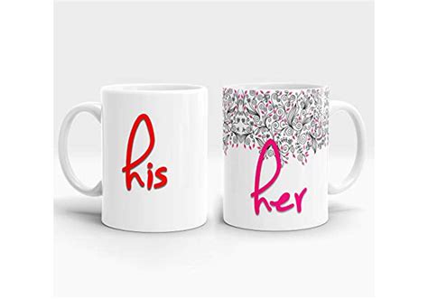 Buy Giftago His Her Printed Ceramic Coffee Mug(325 ml)(Pack of 2 ...