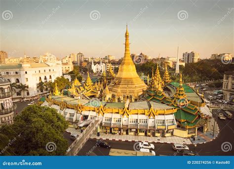 Sule Pagoda in Central Yangon, Myanmar, Burma. Editorial Photo - Image of buddhist, burma: 220274256