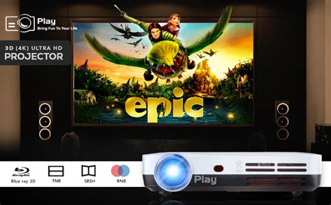 PLAY 3D (4K) Ultra HD Projector with DLP Technology and Quad Core ...