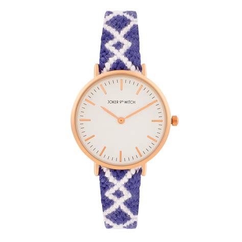 Shop online Loomed Aura Rose gold Watch Featuring A Navy Blue Macrame ...