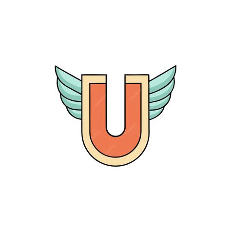 Premium Vector | Logo Of Letter U With Wings On The White Background
