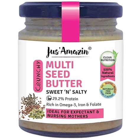 Jus' Amazin Crunchy Seed Butter (200g) - Mixed Seeds | Watermelon Seeds ...