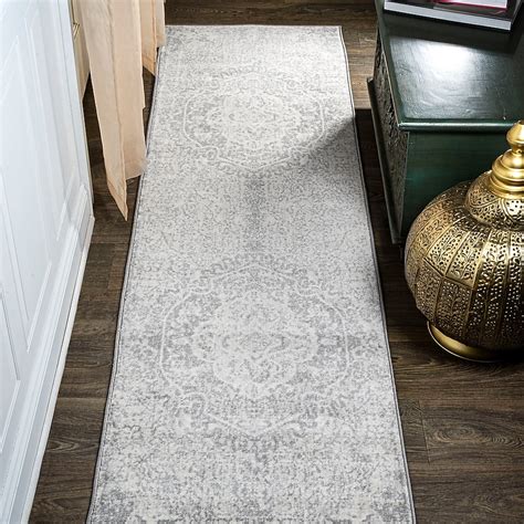 JONATHAN Y MODERN PERSIAN 2 X 10 (ft) Gray/Ivory Indoor Medallion ...
