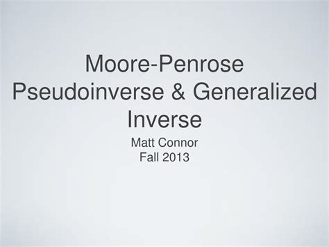 Image result for Moore-Penrose Inverse Example