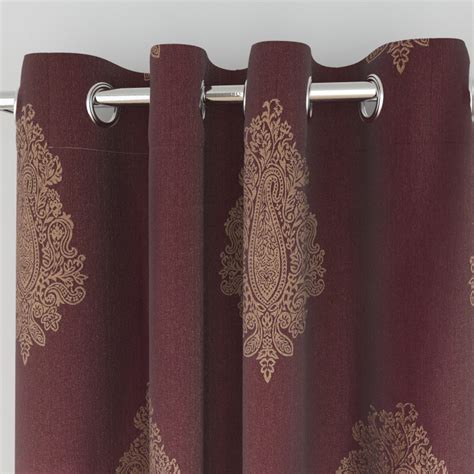 Buy Seirra Fancy Jacquard Pattern Semi-Blackout Door Curtain Pair - 110 ...