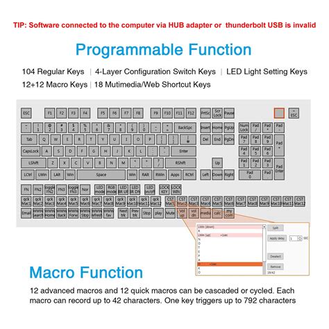 Koolertron One Handed Macro Mechanical Keyboard,Blue LED Backlit ...