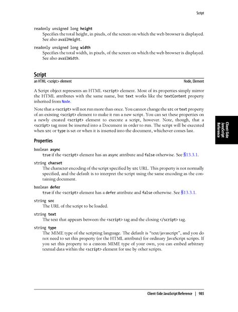 Web programming using Java Script - readonly unsigned long height ...