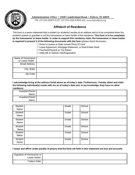 40 Free Affidavits of Residence (Affidavit of Address) Samples