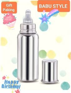 BABU STYLE Stainless Steel 304 GRADE Baby Feeding Bottle, BPA Free ...