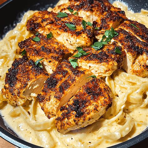 Blackened Cajun Chicken Alfredo - Recipe Yumm
