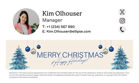 Christmas Email Signature Template | Rossy Printable