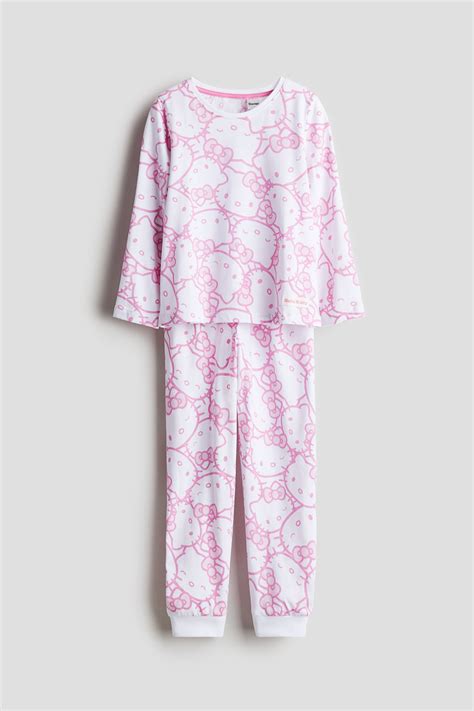 White/Hello Kitty Jersey pyjamas for kids | H&M IN