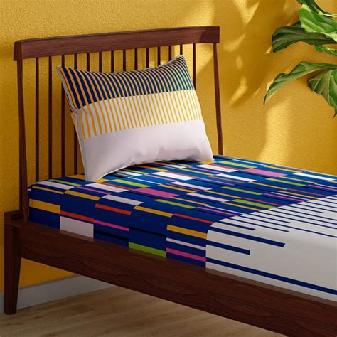 Buy PORTICO Pixelmania Cotton 152TC Printed 2Pcs Single Bedsheet Set ...