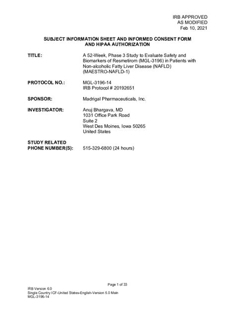 Fillable Online SUBJECT INFORMATION SHEET AND INFORMED CONSENT FORM AND ...