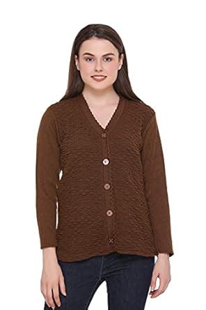 Buy eWools Women's Knitted Regular Fit V Neck Full Sleeve Self Solid ...