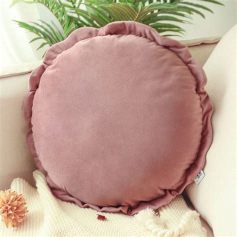 Ella Ruffle Dusty Rose Round Cushion For Kids – The Purple Tree