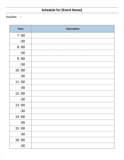Free Printable Time Schedule 的图像结果