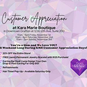 Customer Appreciation at KMB, Kara Marie Boutique, Grafton, 1 November ...