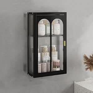 Rhyhorn Bathroom Cabinet Wall Mounted, Wall Cabinet with clear Glass ...