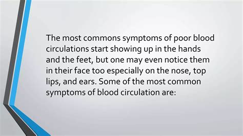 Symptoms of poor blood circulation | PPTX