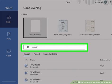 Creating a Calendar Word 的图像结果
