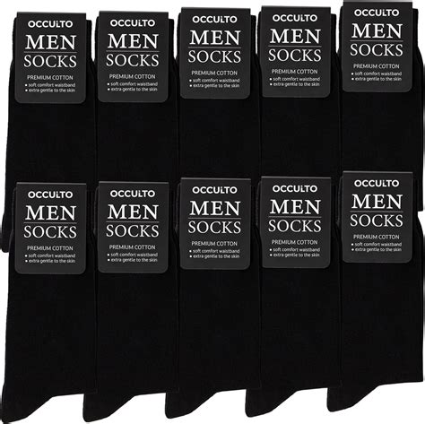 Amazon.com: Occulto Men Black Dress Socks Pack of 10, Pack of 20 (Model ...