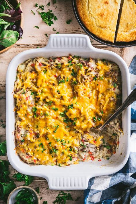 Cheesy Ground Beef and Potato Casserole - The Seasoned Mom