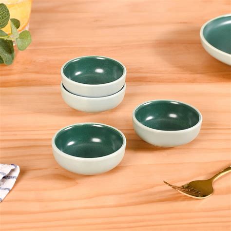 Set Of 4 Green Zoella Dip Dishes 100ml Online - Premium Dip Bowl | Nestasia