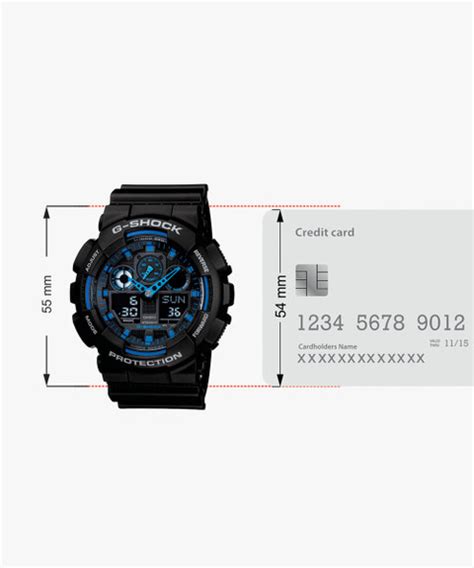 CASIO GA-100-1A2DR G-SHOCK GA-100-1A2NDR Black-Blue Dial Black Resin ...