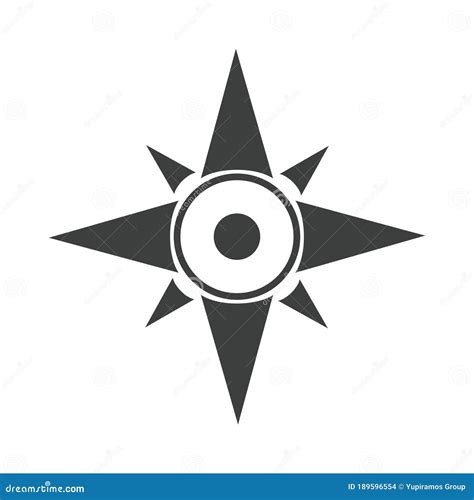 Compass Rose Navigation Cartography Tool Line Design Icon Stock Vector ...