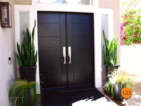 Contemporary Black Front Double Doors | Contemporary double front doors ...