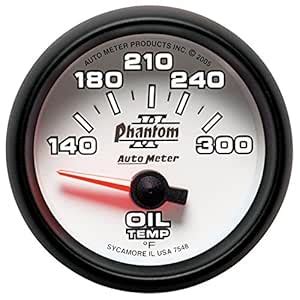 Auto Meter 7548 Phantom II 2-1/16" 140-300 F Short Sweep Electric Oil ...