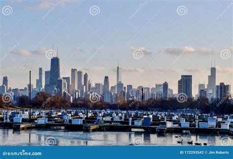 Late Afternoon at Diversey Harbor Editorial Photography - Image of lake ...