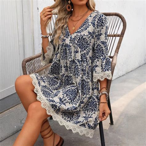 Retro Style Printed Simple Everyday Dress – GlamzLife