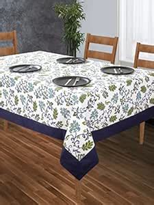 Buy SHADES OF LIFE Blue Old Paisely with Plain Border 4 Seater Center ...